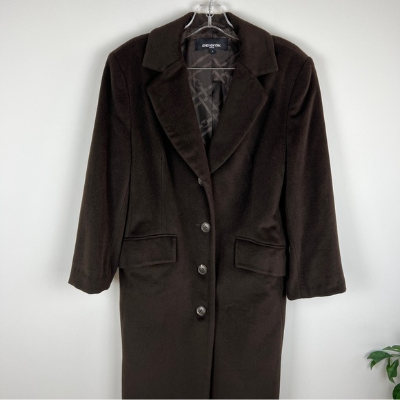 Jones New York Vintage 90's Wool Angora Blend Long Coat Size 6 - Picture 2 of 13